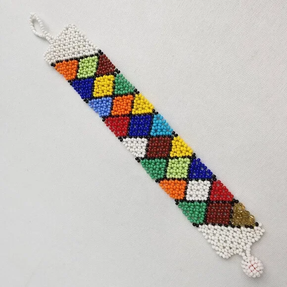 Colorful Triangle Beaded Bracelet - Picture 3 of 7
